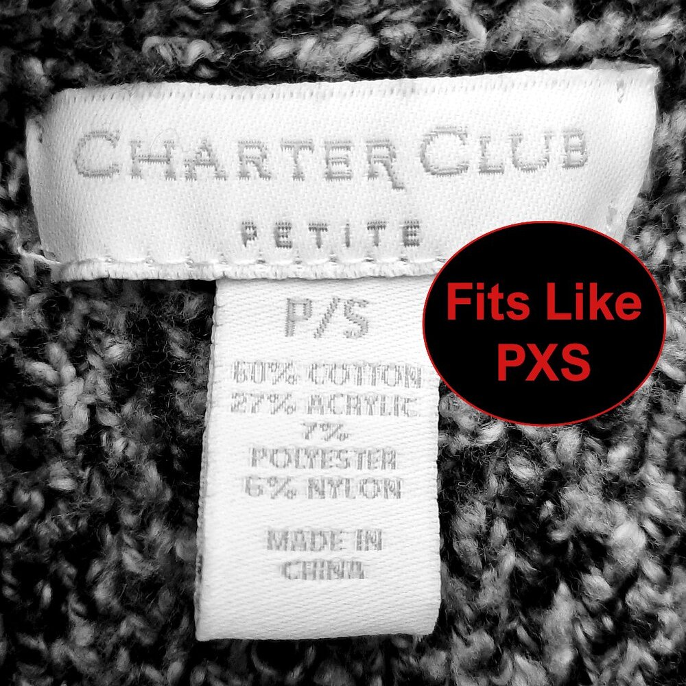 Charter Club Swing Style Sweater, Black/White/Gray, PP, PXS, 0P, 2P, 4P - Picture 8 of 9